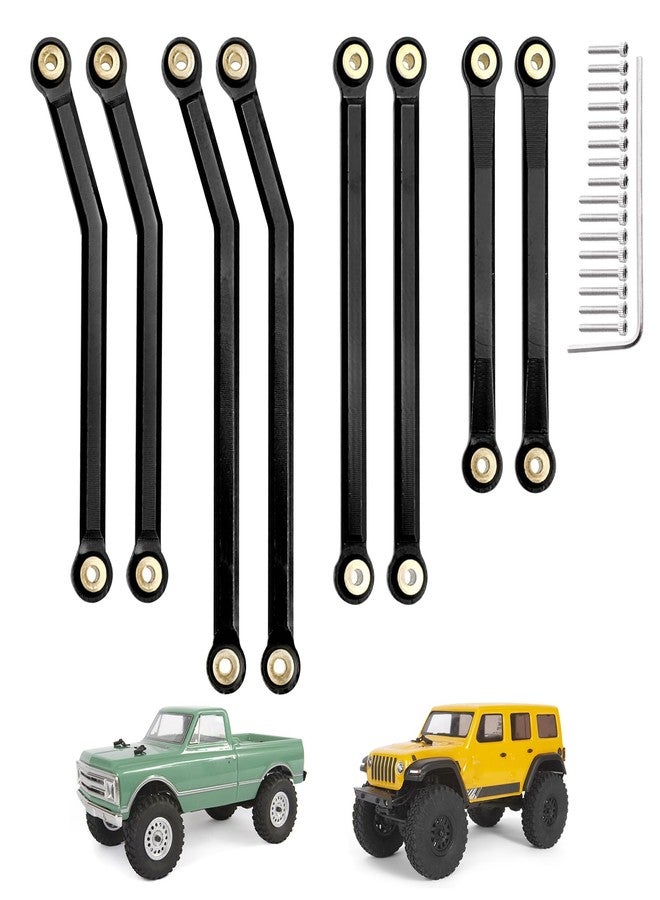 مجموعة وصلات توجيه عالية الخلوص من GoHobby لسيارات Axial SCX24 C10 AXI00001 Wrangler JLU AXI00002، 8 قطع (أسود) - Image 1